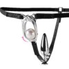 Cinto de Castidade Feminino de Metal Ajustável com Plug Anal e Protetor Íntimo