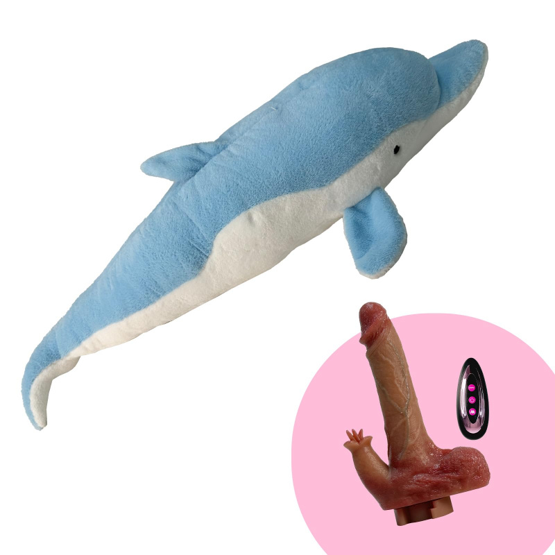 Golfinho de Pelúcia Erótico com Vibrador Telescópico, Aquecimento e Controle Remoto - Imagem 2