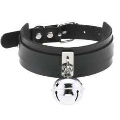 Alternative view of Choker Gótico de Couro PU com Pingente - Coleira Punk Ajustável