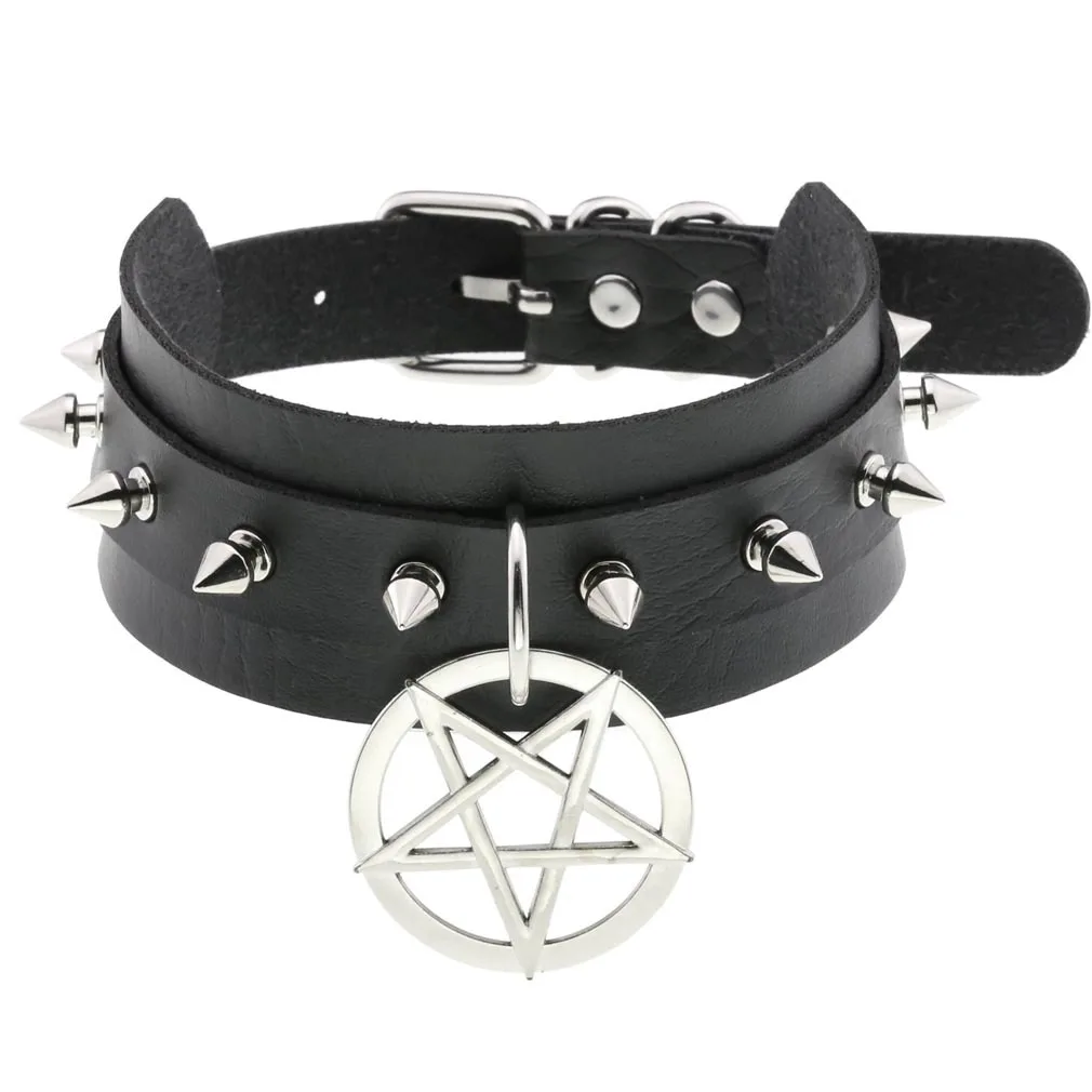 Choker Gótico de Couro PU com Pingente - Coleira Punk Ajustável - Imagem 3