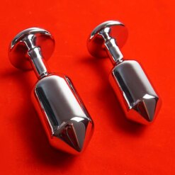 Plug Anal de Metal Joia Vermelha Aço Inox Pesado Butt Plug Anal Trainer Pedra Preciosa