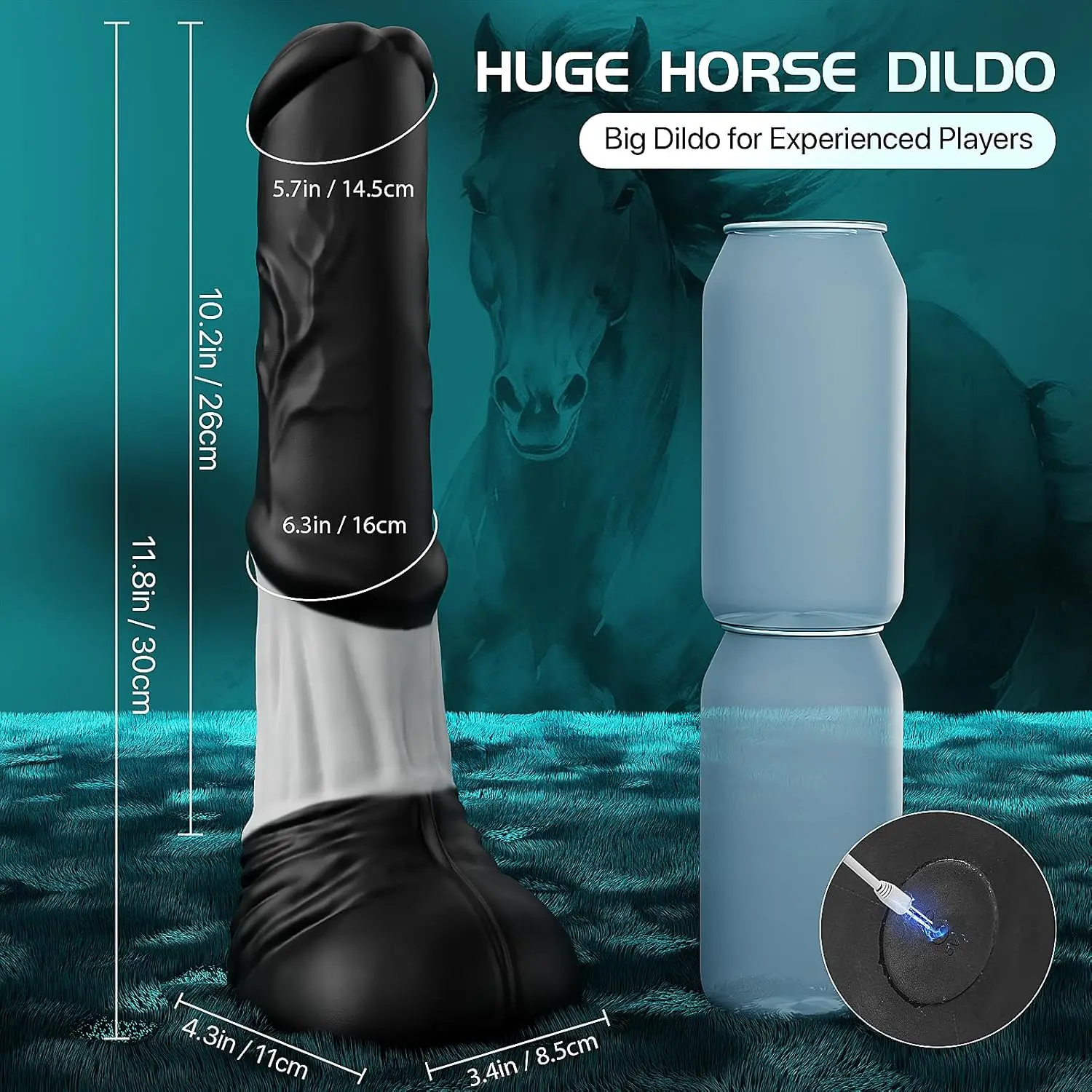 Dildo Cavalo Vibrador Vaivém Automático Horse Dildo Thrusting Controle App Remoto Ventosa Monster - Imagem 5
