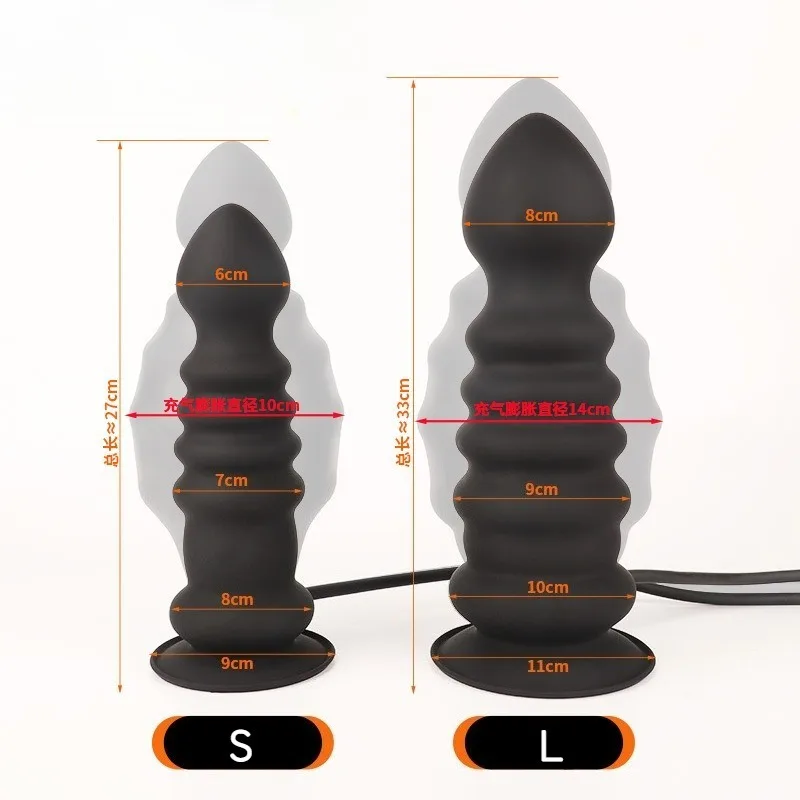 Plug Anal Inflável Expansível Silicone Bomba Manual Inflatable Butt Plug Dilatador Anal Ventosa G-Spot - Imagem 5