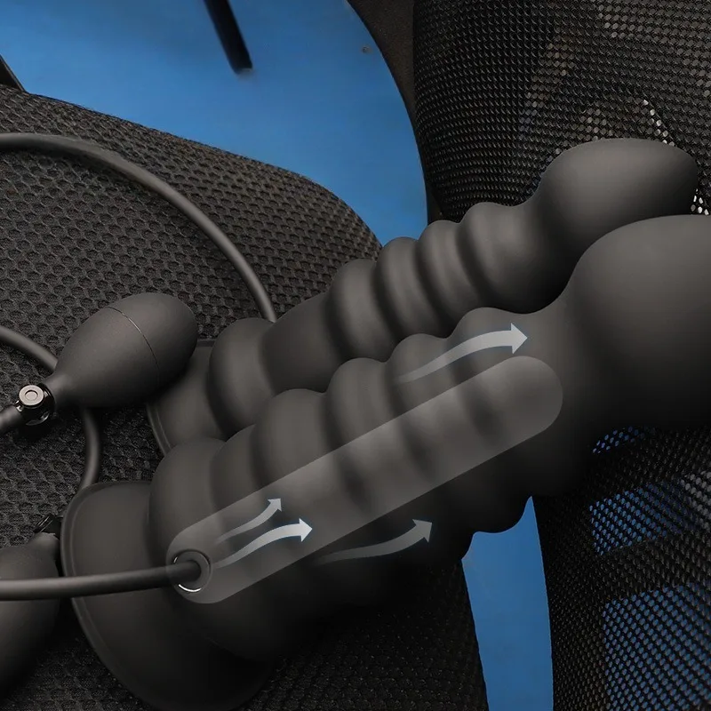 Plug Anal Inflável Expansível Silicone Bomba Manual Inflatable Butt Plug Dilatador Anal Ventosa G-Spot - Imagem 3