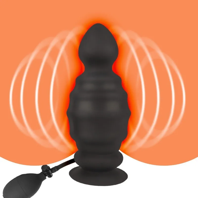 Plug Anal Inflável Expansível Silicone Bomba Manual Inflatable Butt Plug Dilatador Anal Ventosa G-Spot