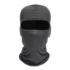 Balaclava cinza escuro de tecido elástico com abertura única para os olhos