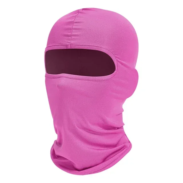 Balaclava rosa de tecido elástico com abertura única para os olhos