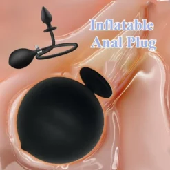 Plug anal inflável expandido em formato de bola dentro do corpo