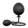 Dilatador anal inflável preto de silicone com mangueira e bomba de pera manual