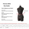 Tabela de medidas do harness de strapon: tamanho único com cintura de 65 a 118 centímetros