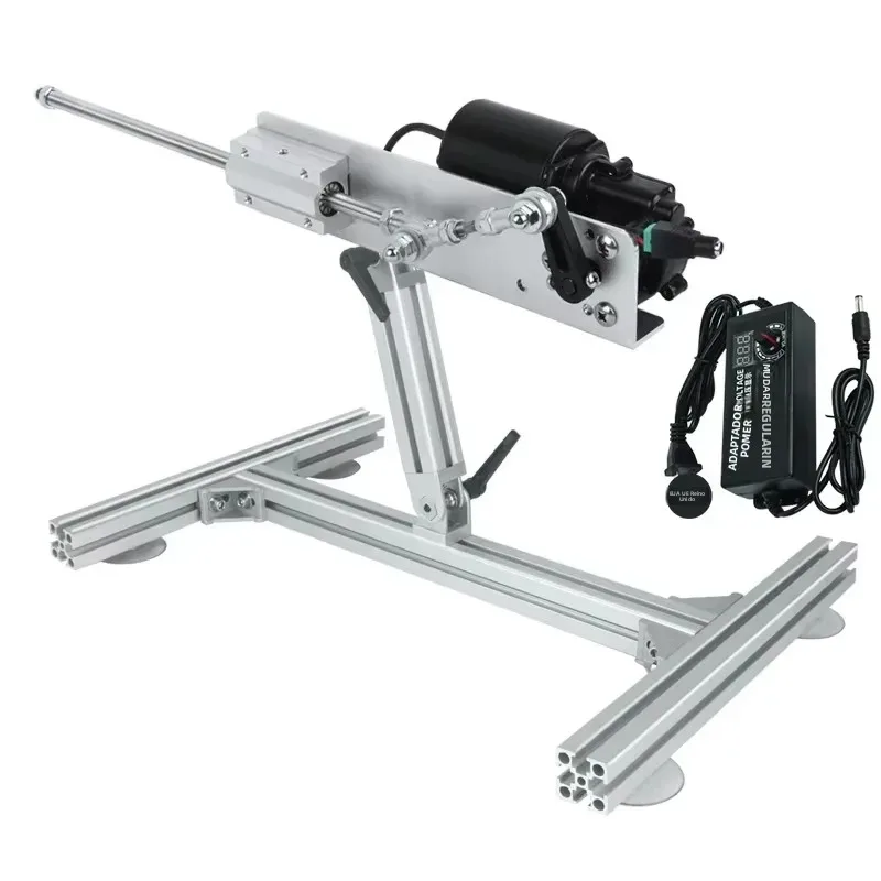 Sex machine telescópica completa, com atuador linear, base de alumínio em X com ventosas e fonte com regulador de velocidade