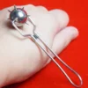 Esfera de espinhos apoiada sobre a mão mostrando o tamanho compacto