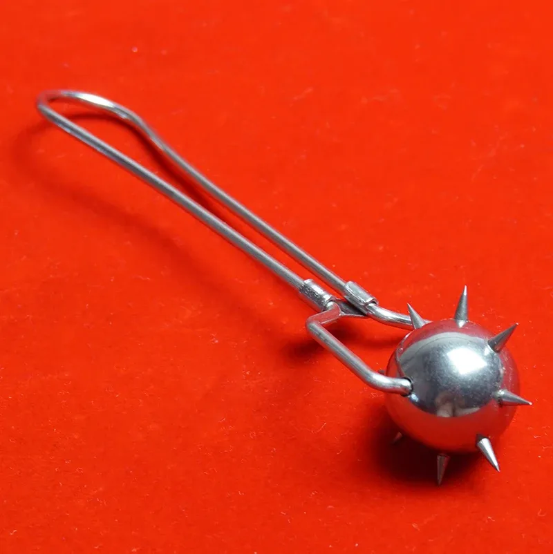 Cetro de espinhos, esfera de aço inoxidável para play sensorial femdom