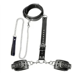 Coleira Thrall kit de bondage com algemas e guia com corrente