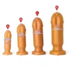 Tabela de medidas do dildo anal: S 145 mm, M 185 mm, L 225 mm e XL 260 mm de comprimento