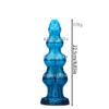 Medidas do dildo canino tamanho M, 22,5 cm de comprimento e nós de 4,5, 5,7 e 6,4 cm