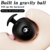 Ilustração do plug anal inflável com bola de gravidade interna posicionado sobre a próstata