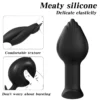 Silicone grosso e elástico do plug anal inflável com textura canelada no bulbo