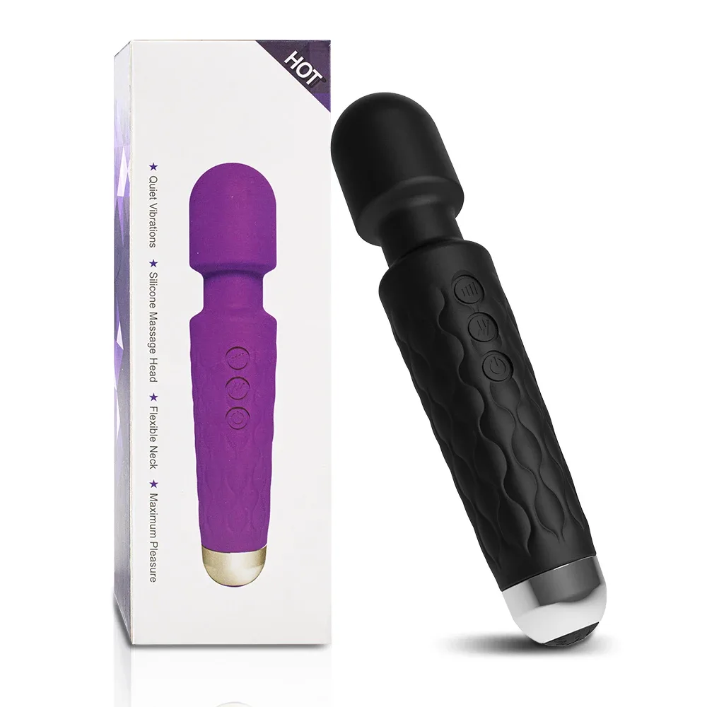 Wand vibrador Prime preto, silicone à prova d'água
