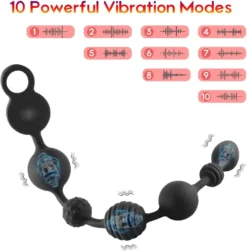 Os dez modos de vibração do anal beads Rosário e a posição dos três motores ao longo do cordão