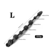 Medidas do tamanho L do anal beads Rosário, 42 cm no total e esferas de 2,43 a 4,45 cm