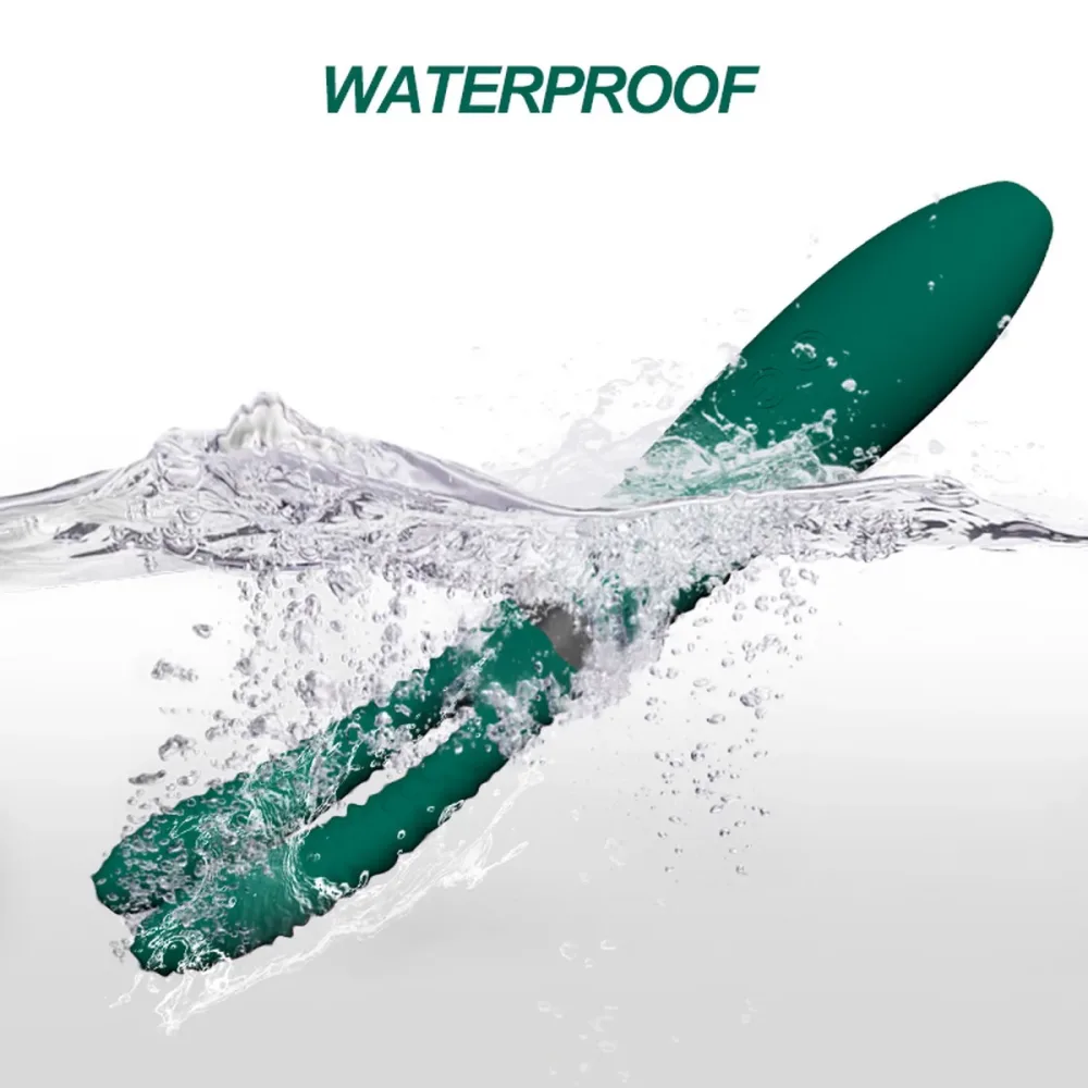 Vibrador ponto g flexivel verde totalmente imerso na agua
