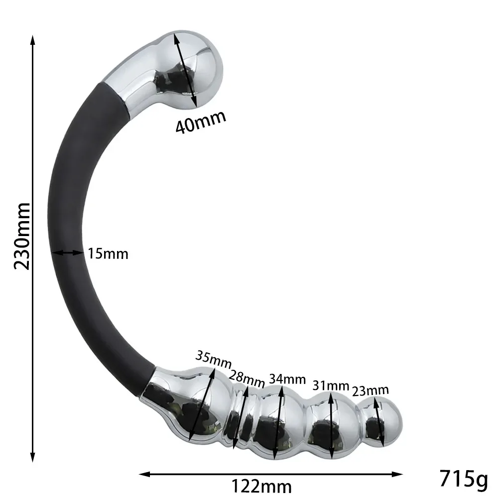 Medidas do wand de aço inox: 23 cm de altura, cabeça de 40 mm e esferas de 35 a 23 mm