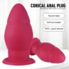 Plug anal extra grande com ponta arredondada e corpo cônico em degraus