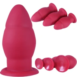 Plug anal extra grande Crimson Throne em silicone líquido vinho com base ventosa