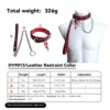 Medidas da coleira Dominion: 55 cm por 3,7 cm com ajuste de 38,5 a 52,5 cm, corrente de 53 cm e alça de 35 cm