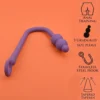 Anal hook bondage: gancho anal com argola para corda e bolinhas graduadas