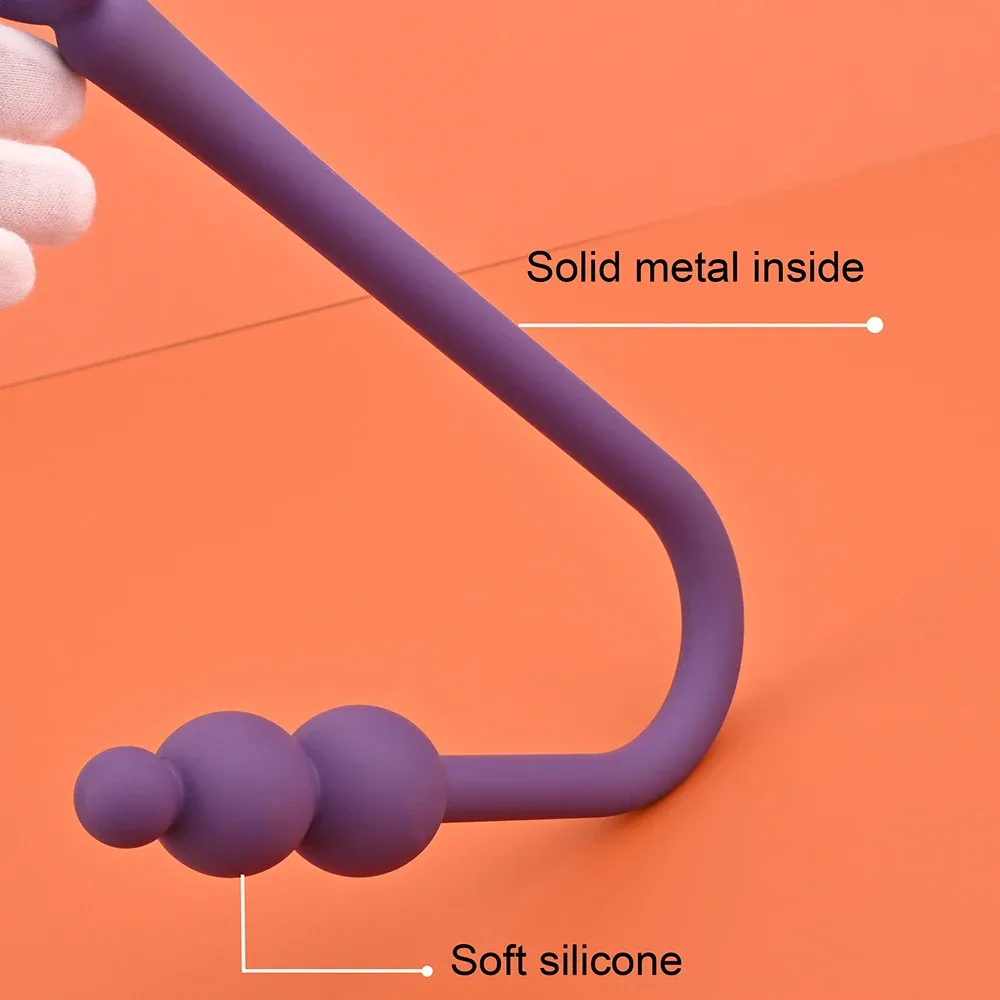 Anal hook bondage: núcleo de metal maciço revestido de silicone macio