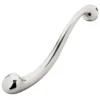 Dildo metal pesado: dildo de aço inox polido visto na diagonal