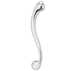 Dildo metal pesado: dildo de aço inox em curva S com duas pontas