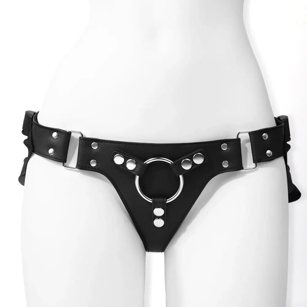 Harness de pegging Domina de frente com argola de metal