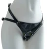 Strapon harness Noir de verniz vista de frente com O-ring