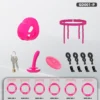 Kit base rosa com gaiola vibratória, cinta de quadril, seis anéis, plug peniano, cadeado e chaves