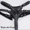 Strapon com rebites aberto, cintura de 60 a 95 cm