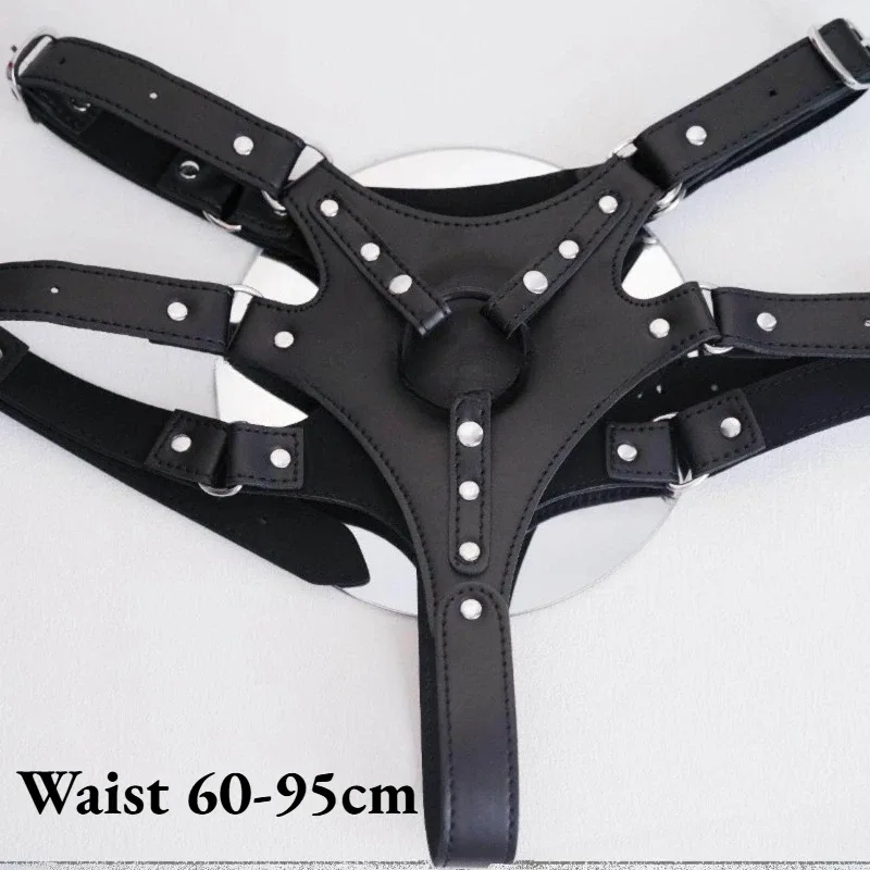 Strapon com rebites aberto, cintura de 60 a 95 cm