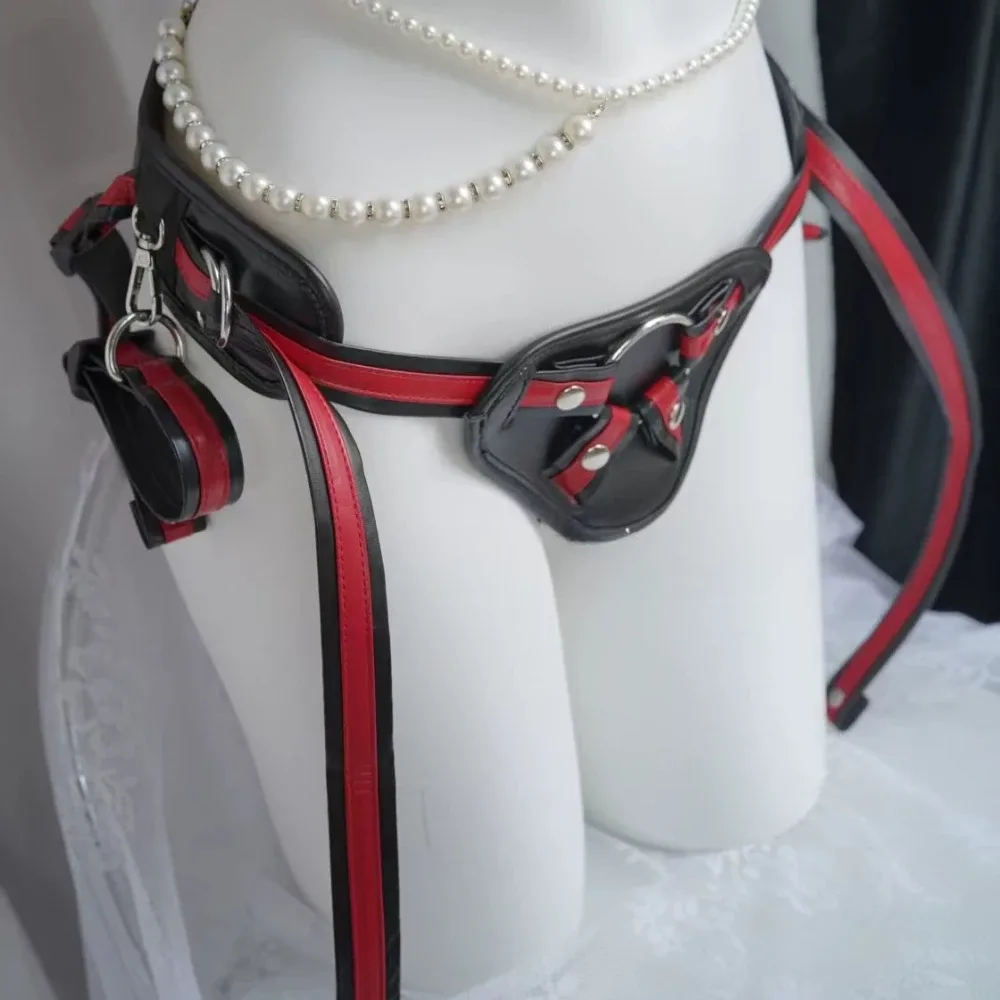 Strapon harness Imperatriz preto com mosquetão e argola D na lateral